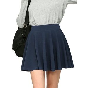 LMT: Merona Navy Pleated Skater Skirt